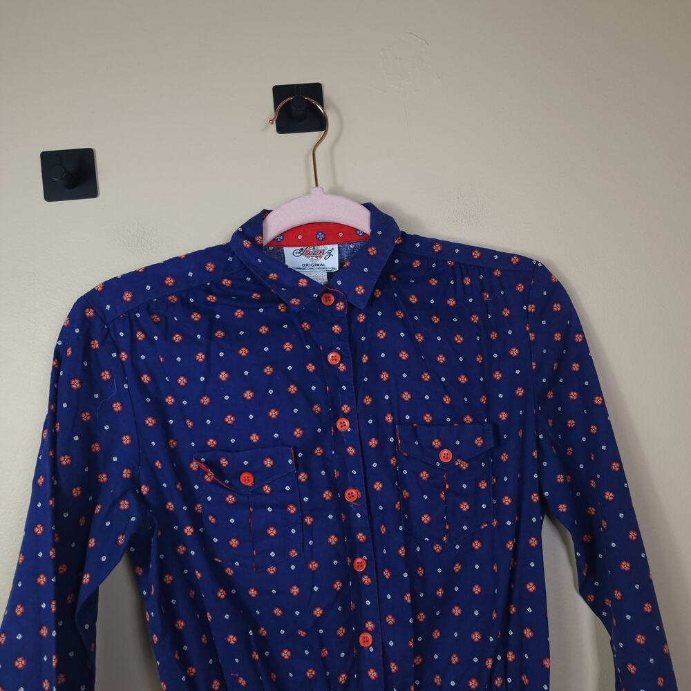 Vintage Lanz Original Cottagecore Blue Floral Long Sleeve Dress Size XS - Picture 8 of 12